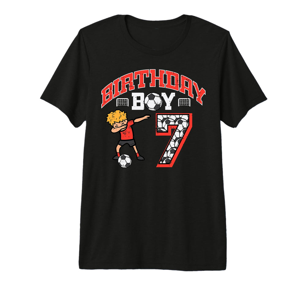 Birthday 7 Soccer Dab 7Th Seven Year T-Shirt - Unique Graphic Men Women