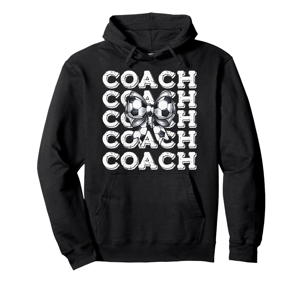 Coquette Soccer Coach Matching Family Bow Hoodie - Graphic Print Men Women