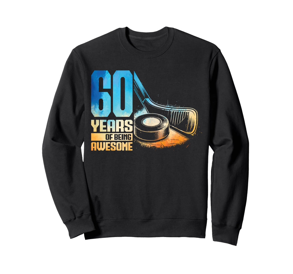 60Th Birthday Icehockey Player Sweatshirt - Custom Art Print for Adults