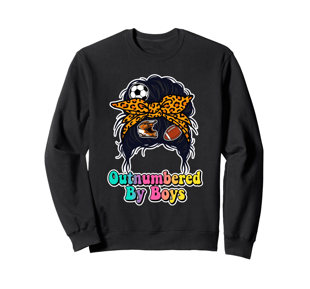 Outnumbered Soccer Mom Life Hair Sweatshirt - Graphic Print Men Women
