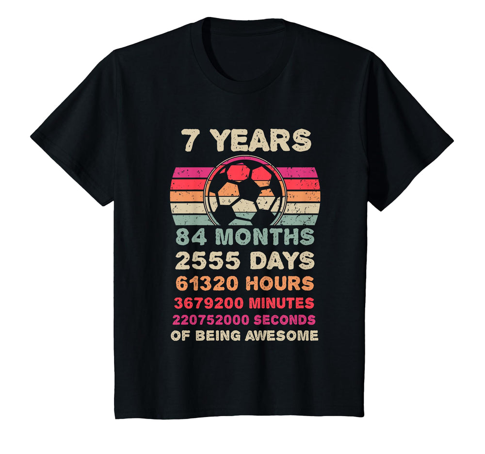 7 Year Old Soccer Birthday Seventh T-Shirt - Aesthetic Graphic Men Women