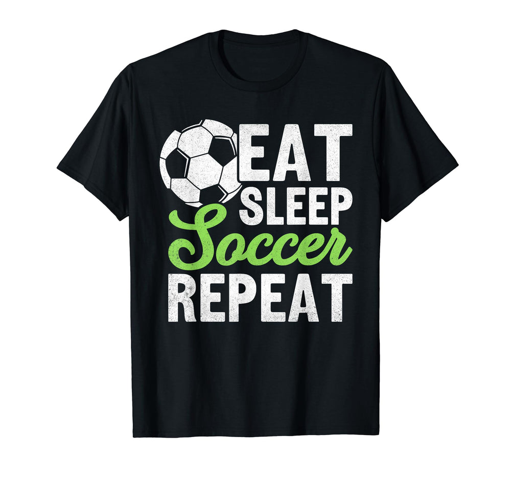 Eat Sleep Soccer Repeat Sport Player T-Shirt - Minimalist Print Unisex