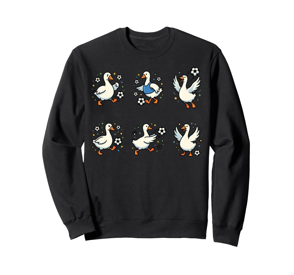 Silly Goose Playing Soccer Player Sweatshirt - Aesthetic Graphic Unisex