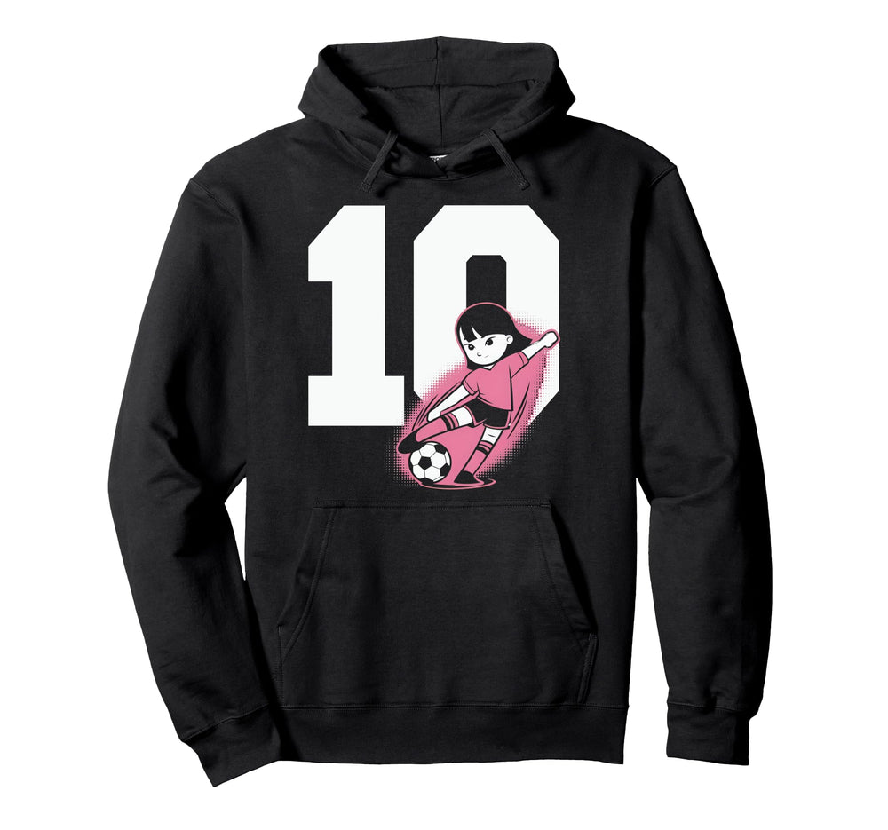 10 Soccer Birthday Gift Soccer Fan Hoodie - Trendy Graphic Men Women