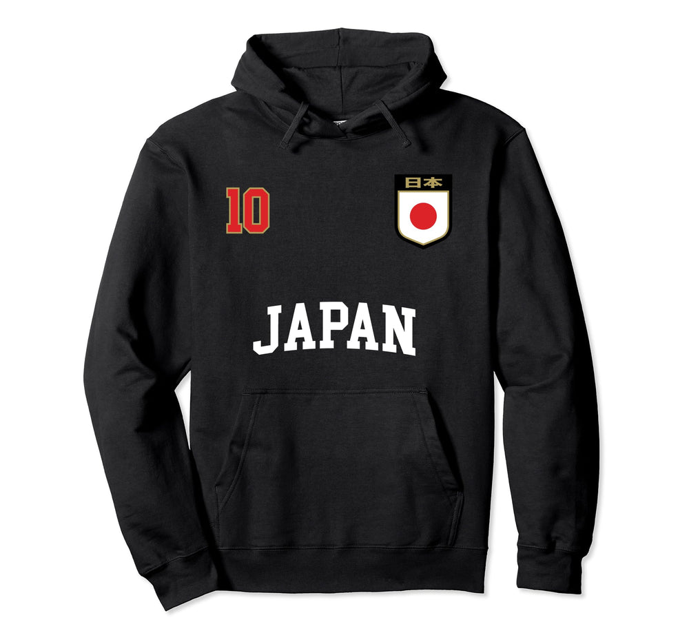 Japan Soccer Team 10 Japanese Flag Nihon Hoodie - Trendy Graphic for Adults