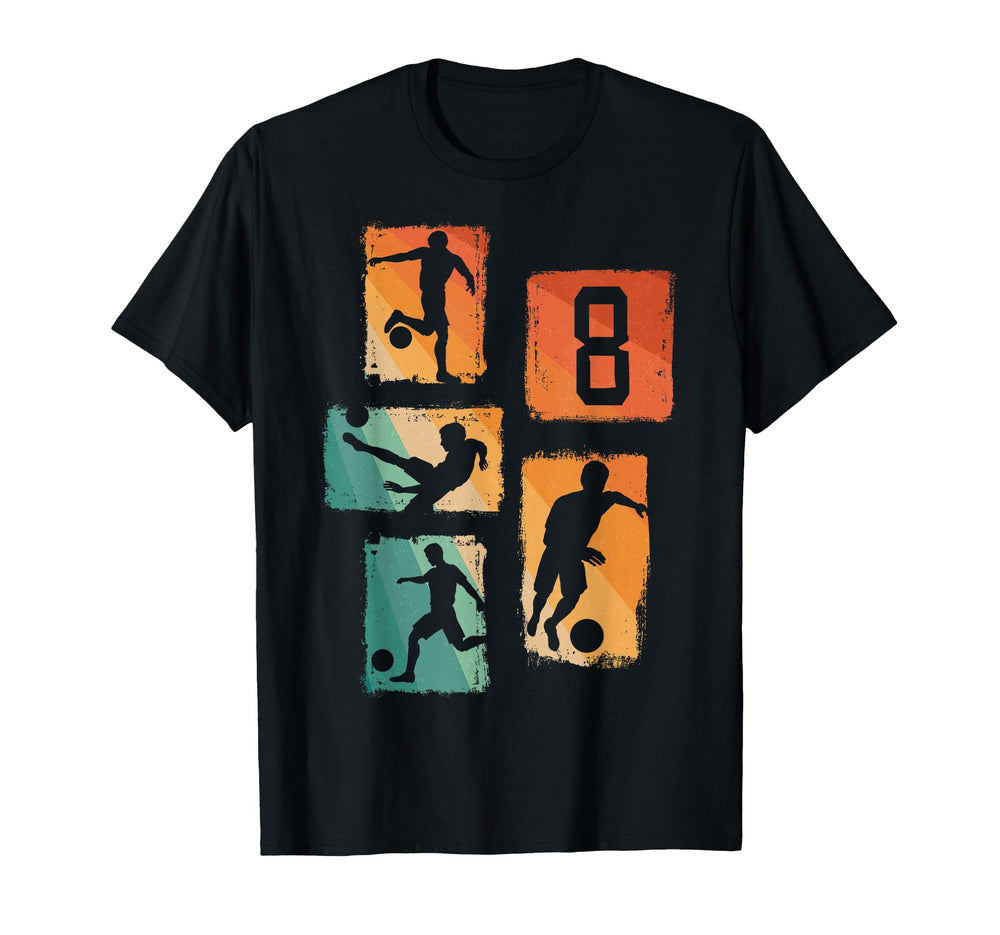 8Th Birthday Soccer Player Football T-Shirt - Fun Novelty Design Men Women