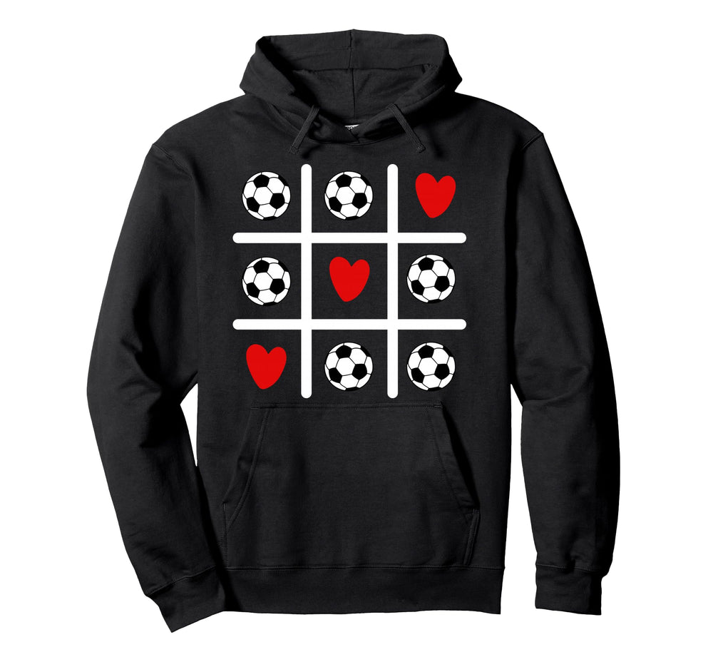 Valentine Soccer Love Heart Player Mom Dad Hoodie - Novelty Apparel Unisex