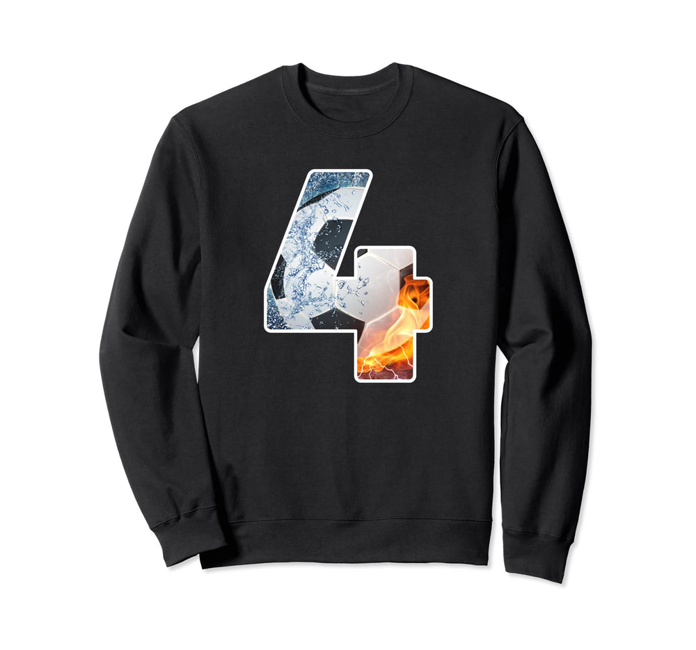 4Th Birthday Party Soccer Number 4 Sweatshirt - Unique Graphic Unisex