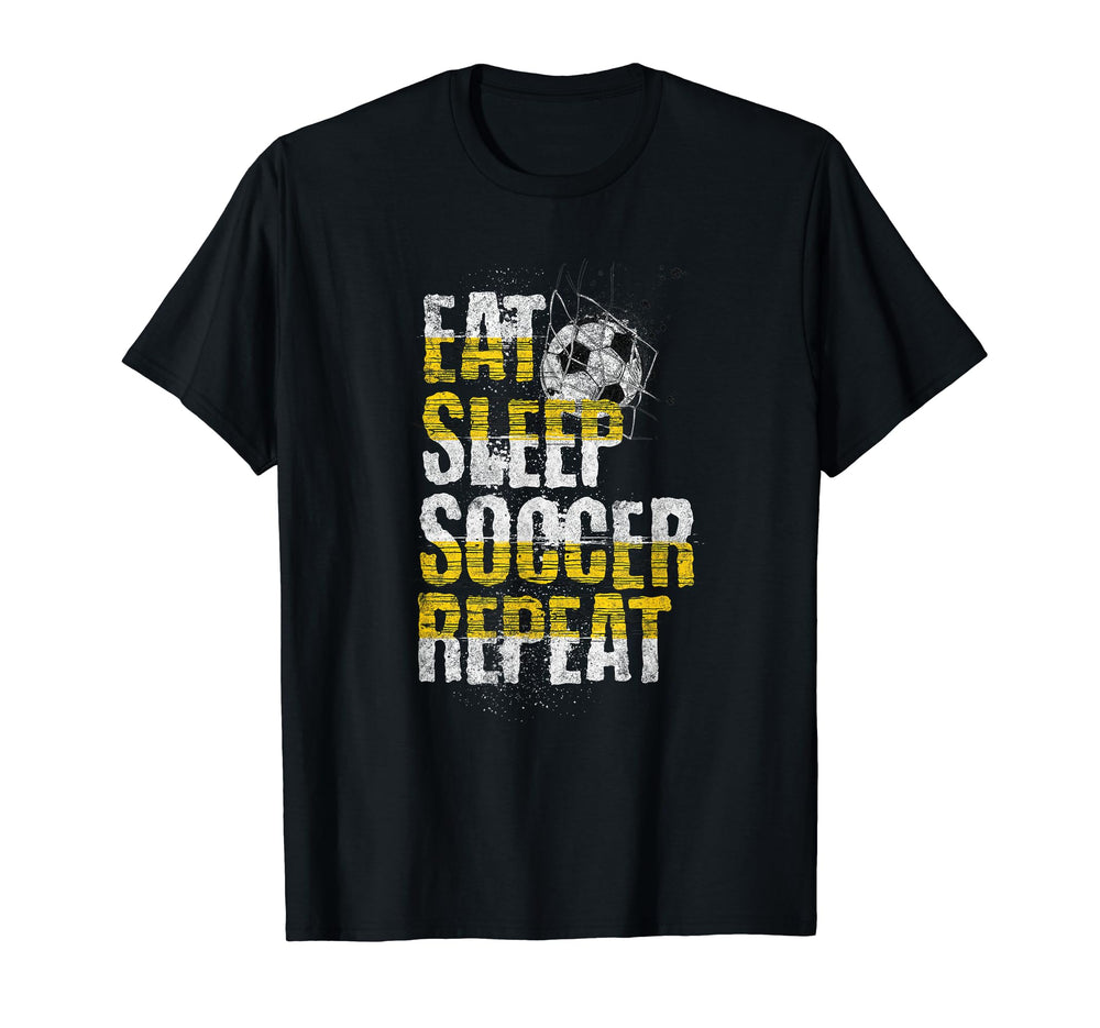 Eat Sleep Soccer Repeat Soccer Player T-Shirt - Graphic Print Men Women