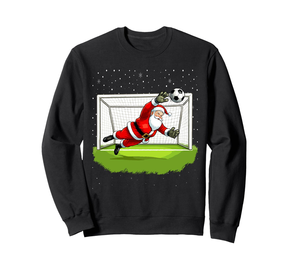 Santa Soccer Goalie Goalkeeper Sweatshirt - Minimalist Print Unisex