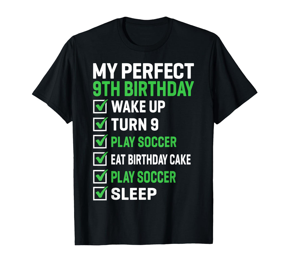 My 9Th Birthday 9 Years Old Soccer T-Shirt - Custom Art Print Men Women