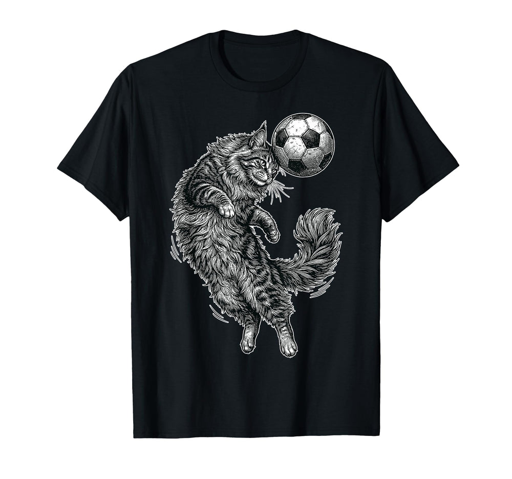 Soccer Cat Acrobat Feline Football Hero T-Shirt - Novelty Apparel Unisex