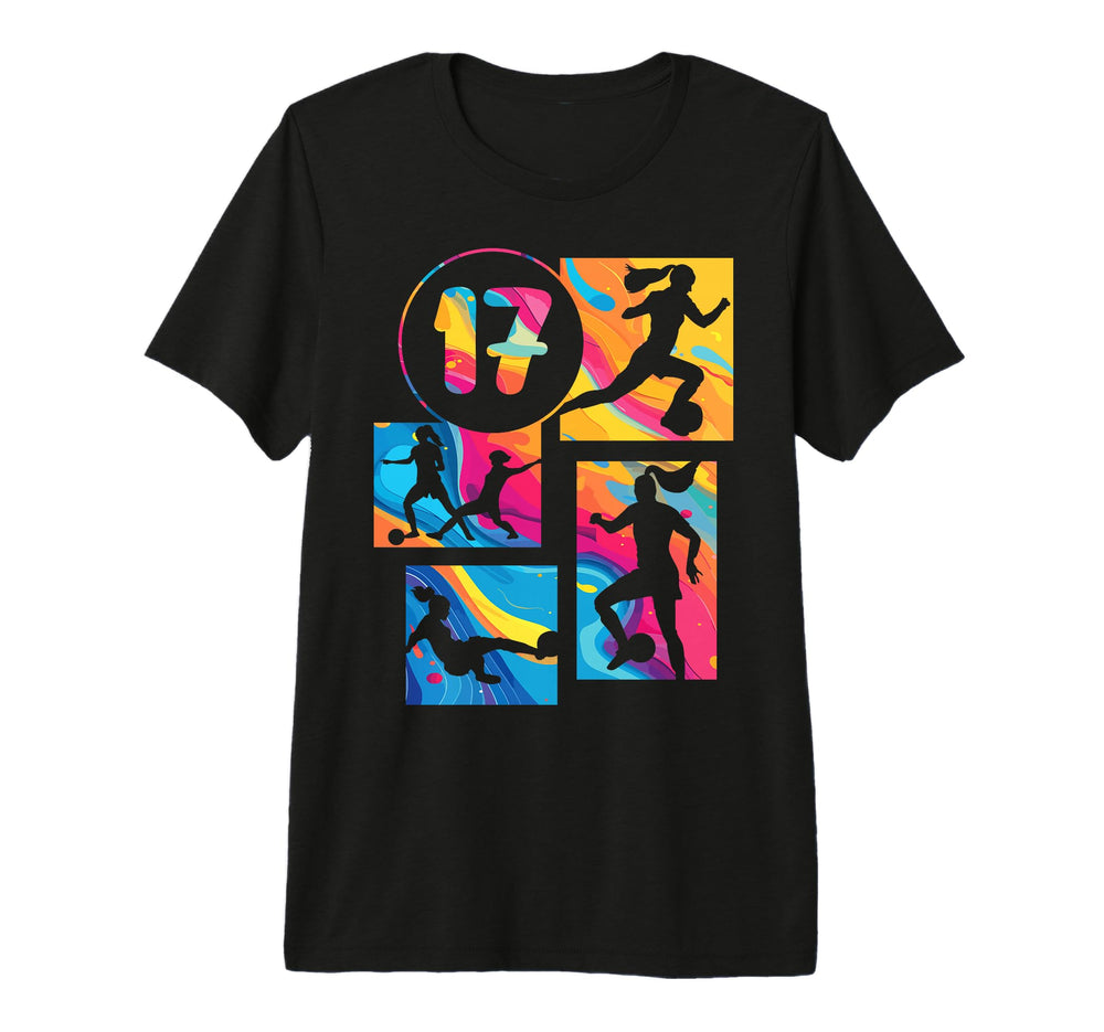 17Th Birthday Soccer Player Football 17 T-Shirt - Graphic Print Men Women
