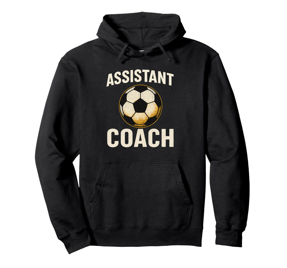 Assistant Soccer Coach Distressed Ball Hoodie - Unique Graphic for Adults