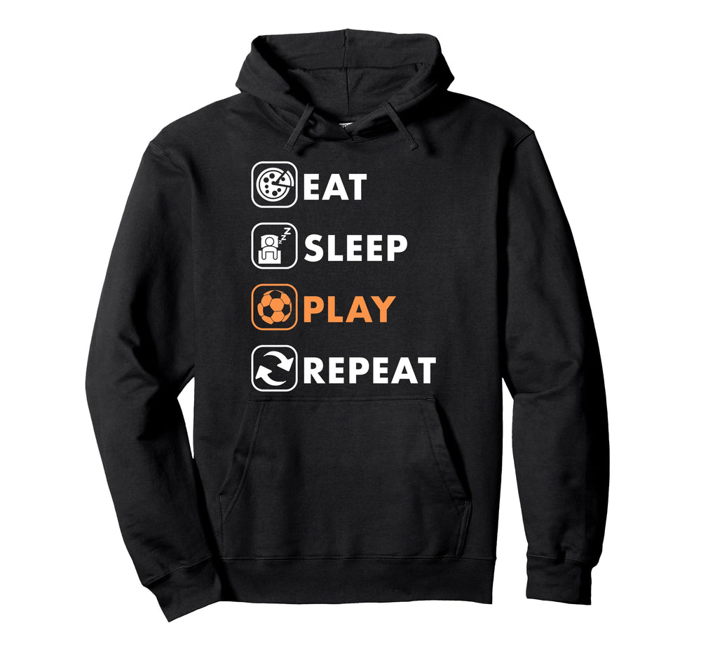 Trendy Eat Sleep Soccer Repeat List Hoodie - Aesthetic Graphic Men Women