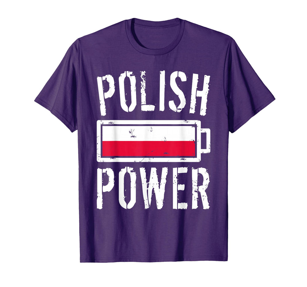 Poland Flag Polish Power Battery Proud T-Shirt - Custom Art Print Men Women