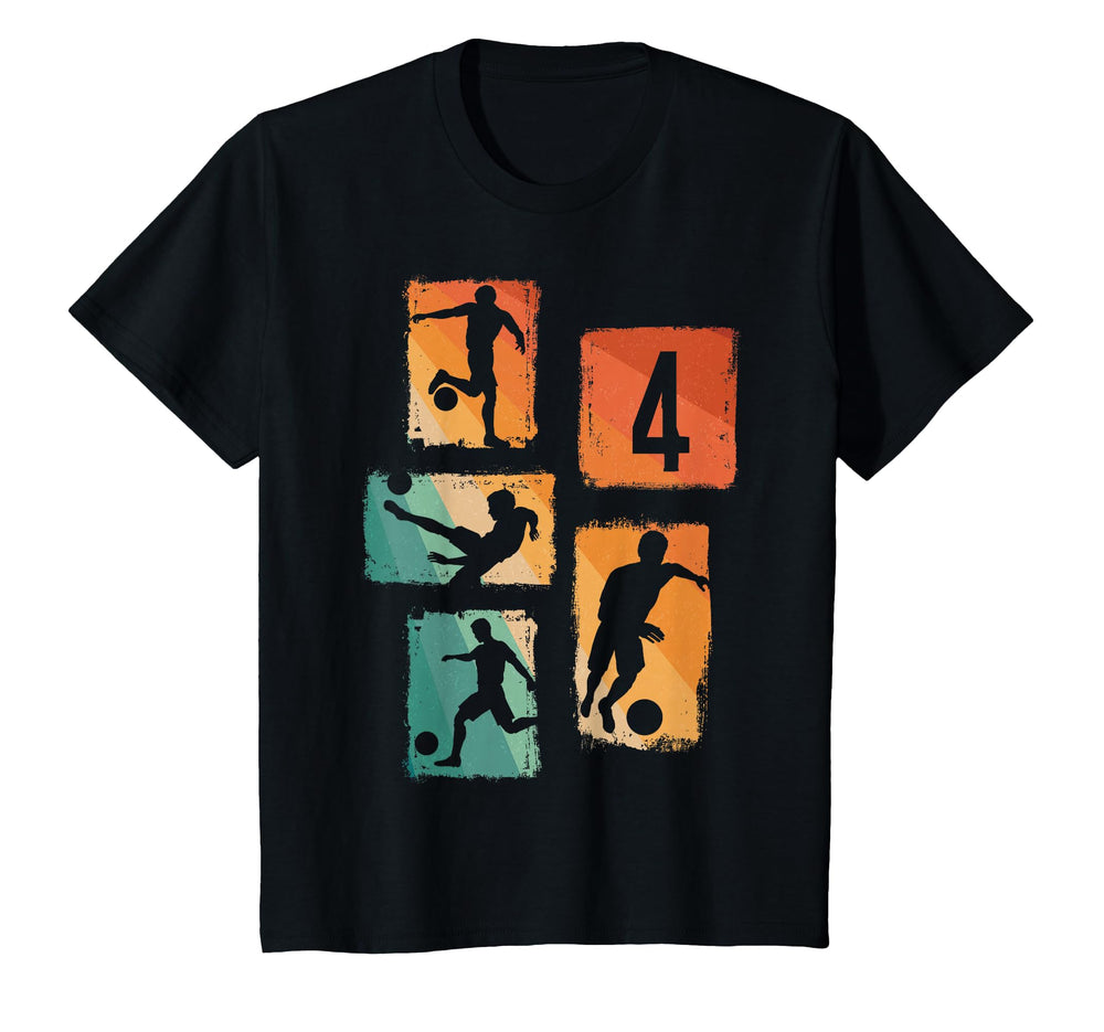 4Th Birthday Soccer Player Football 4 T-Shirt - Custom Art Print Unisex