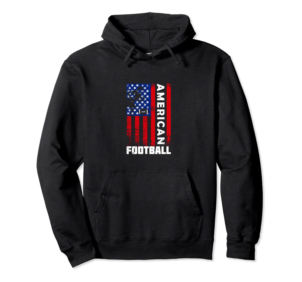 American Football Distressed Usa Flag Hoodie - Streetwear Style Unisex
