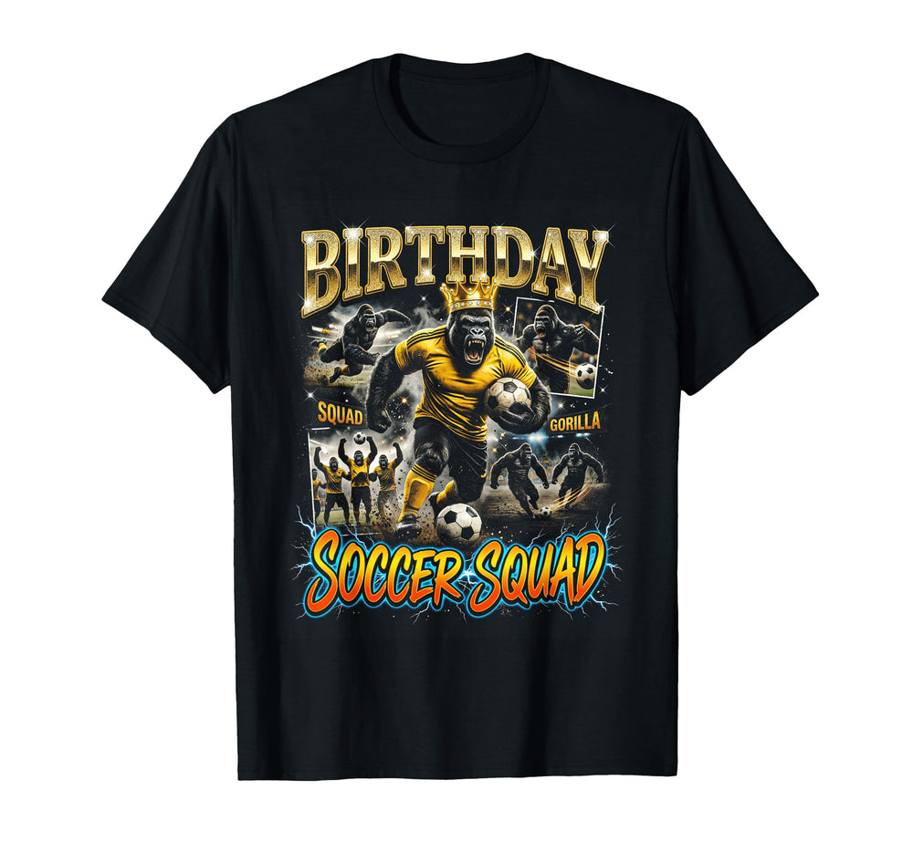 Gorilla Soccer Squad Player Birthday T-Shirt - Minimalist Print for Adults