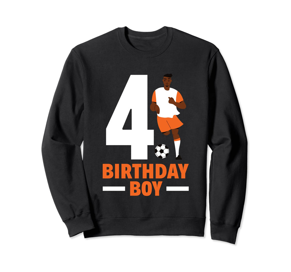 4Th Birthday 4 Years Soccer Football Sweatshirt - Trendy Graphic Unisex