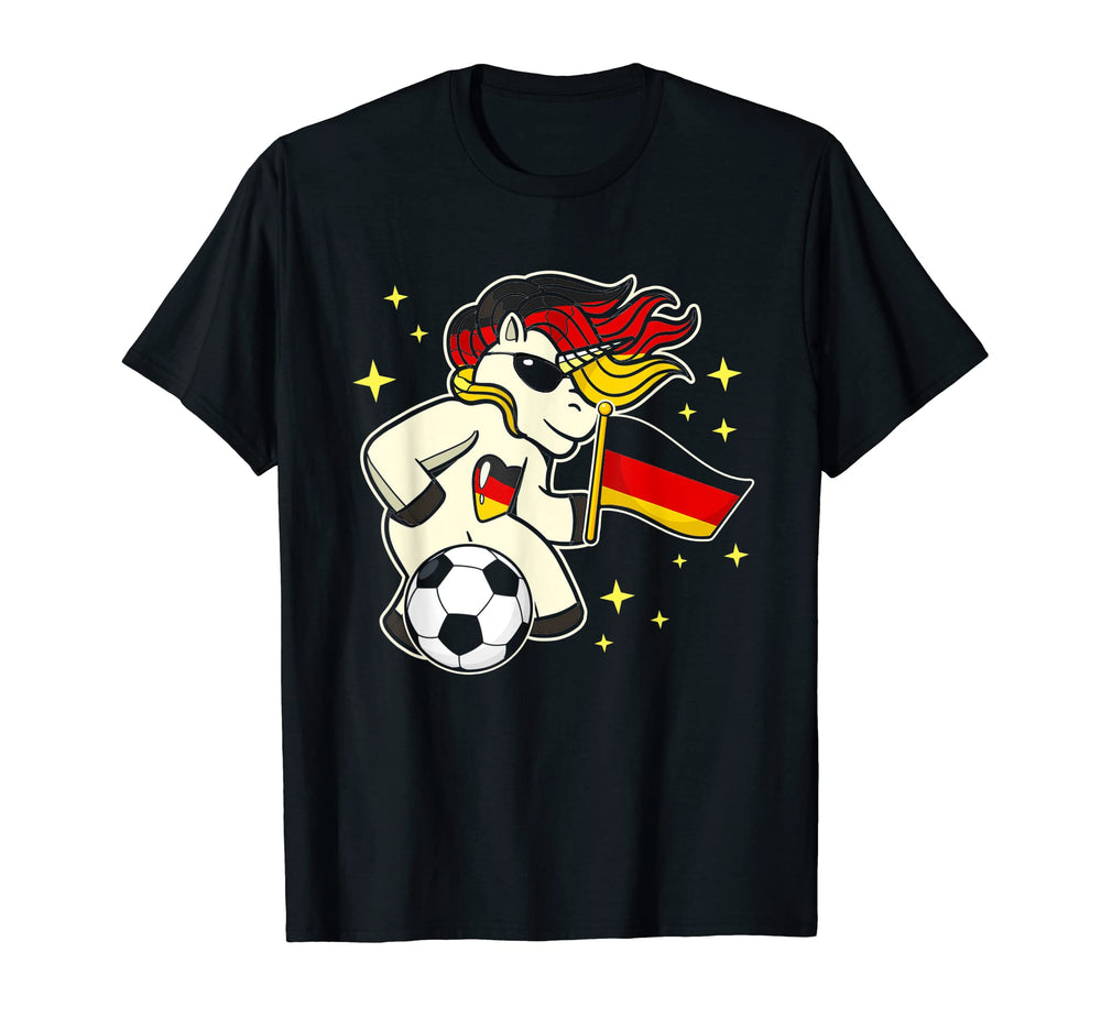 German Flag Football Unicorn T-Shirt - Streetwear Style for Adults