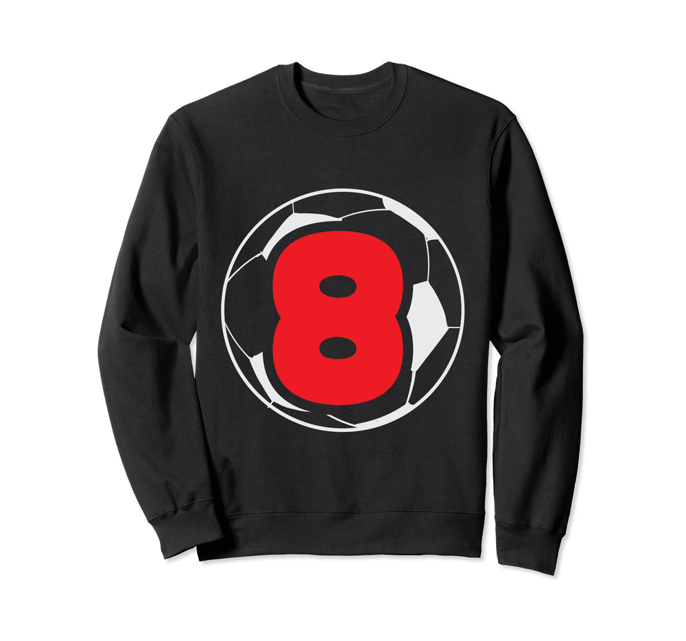 8Th Birthday 8 Years Soccer Sweatshirt - Custom Art Print for Adults