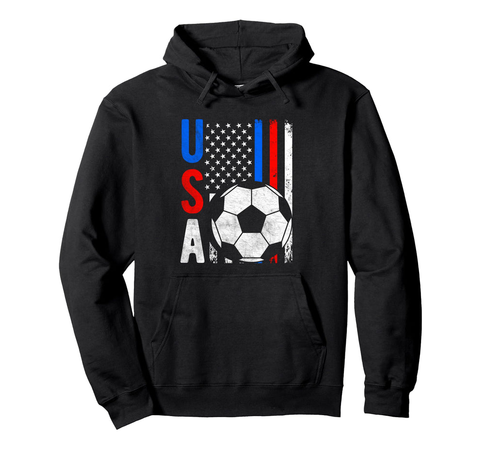 Usa Flag Soccer Tournament Hoodie - Minimalist Print Unisex