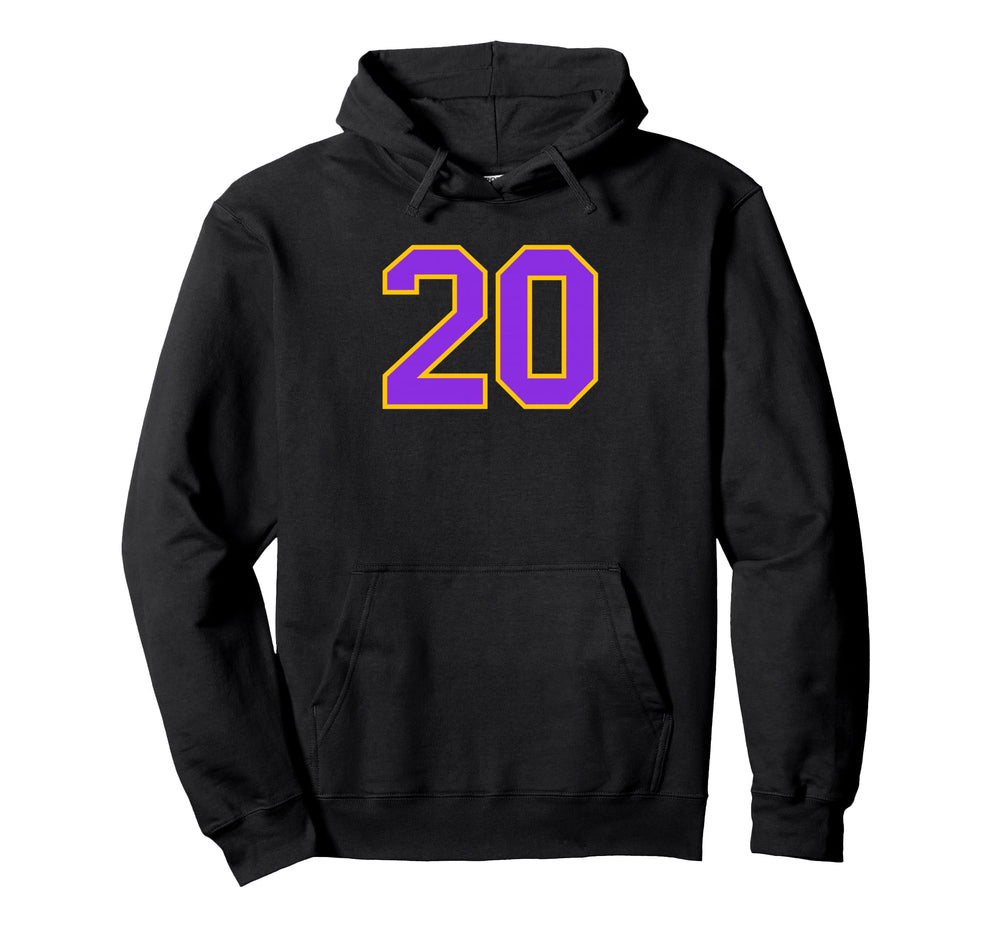 Yellow Purple Sport Team Number 20 Hoodie - Streetwear Style Men Women