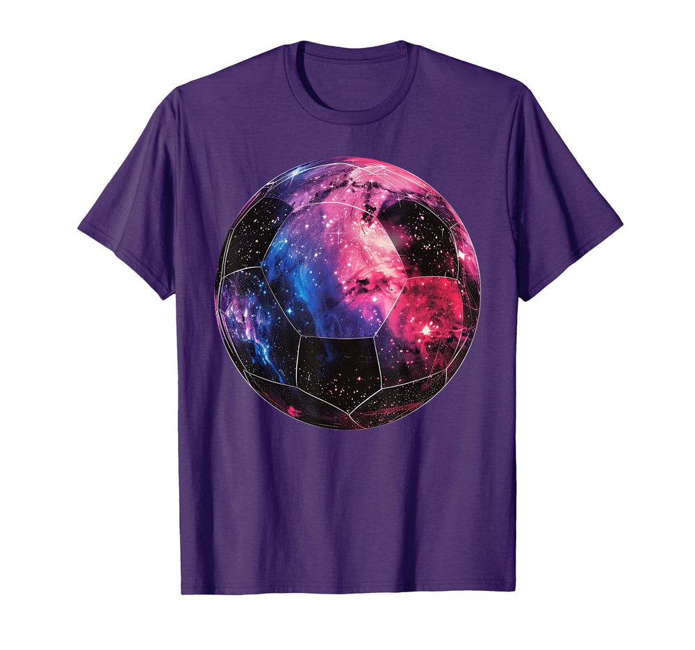 Space Galaxy Soccer Ball Cosmic T-Shirt - Custom Art Print for Adults