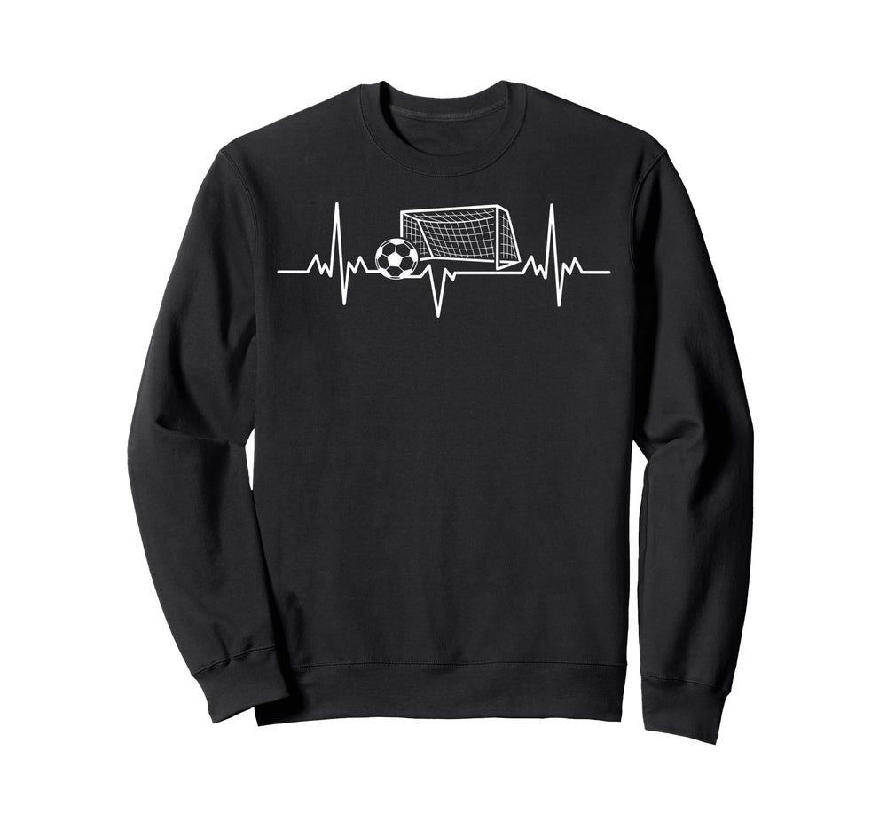 Soccer Heartbeat Football Lovers Sweatshirt - Minimalist Print for Adults