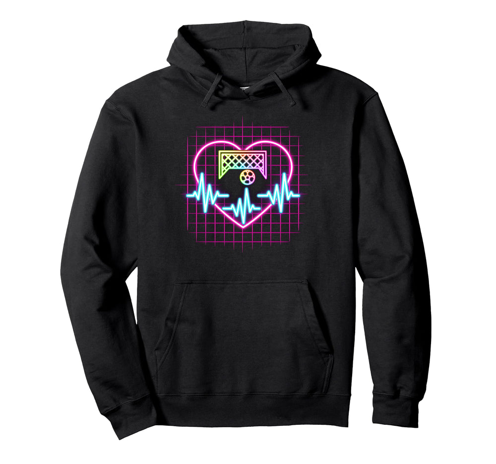 Soccer Heartbeat Football Oldschool Hoodie - Aesthetic Graphic Men Women