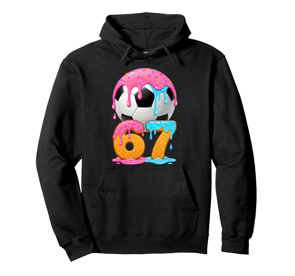 Soccer Ball Ice Cream Number Birthday Hoodie - Custom Art Print for Adults