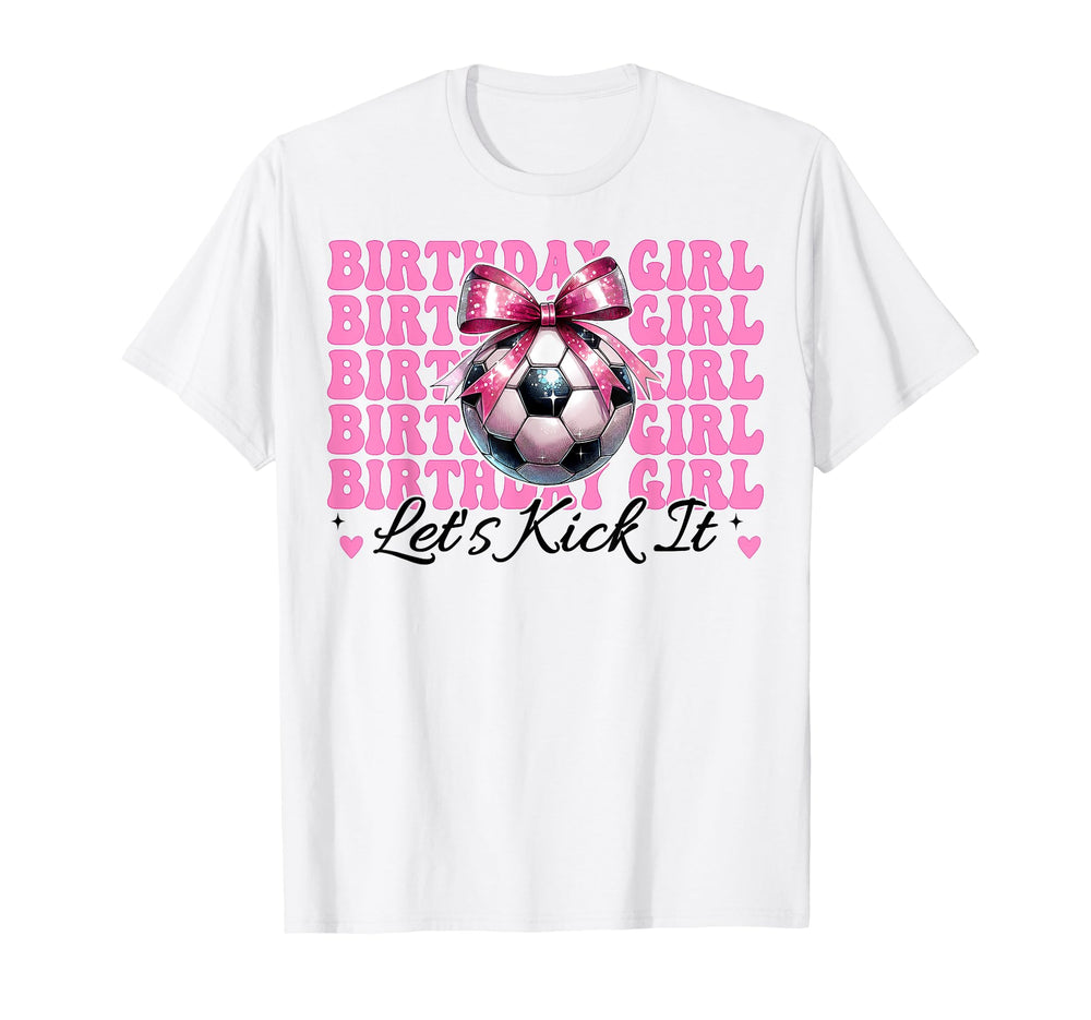Birthday Lets Kick It Soccer Mom Mama T-Shirt - Graphic Print for Adults