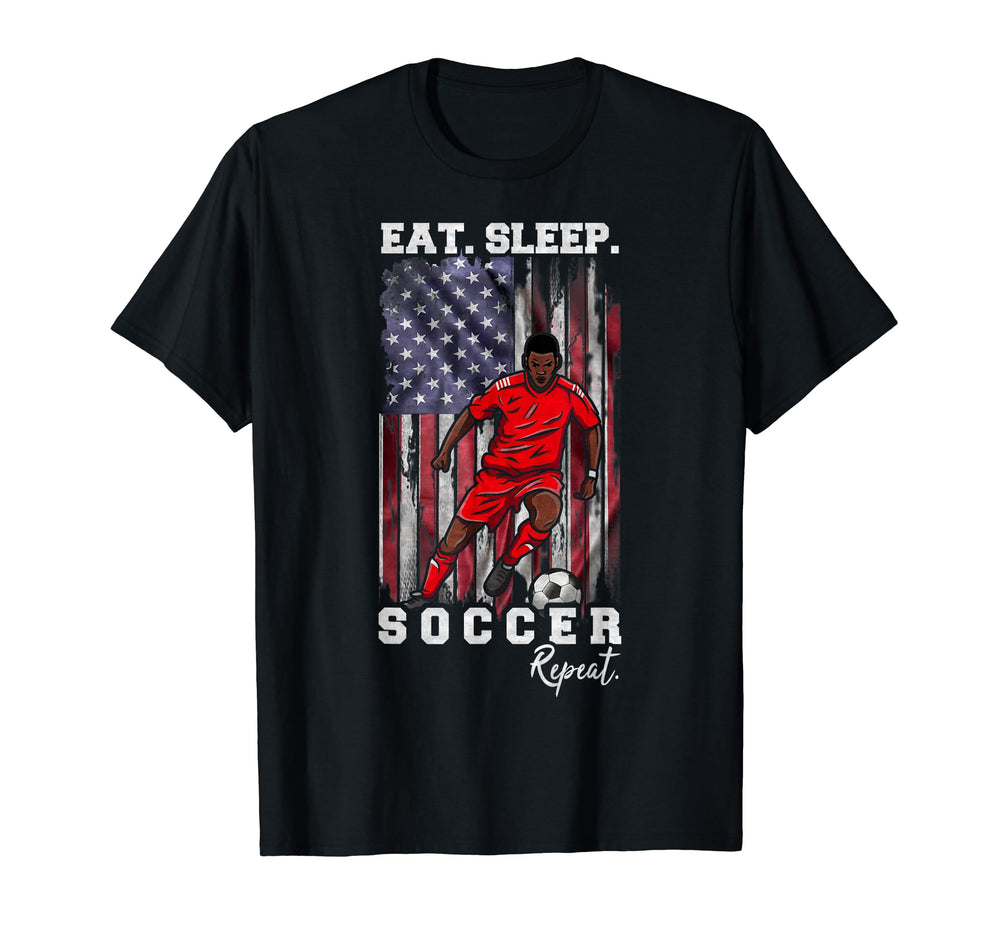Eat Sleep Soccer Repeat Soccer T-Shirt - Casual Everyday Wear for Adults