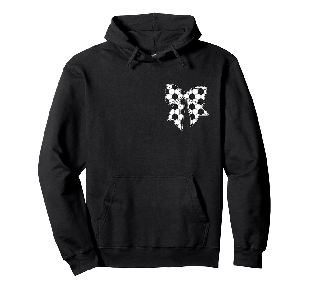 Soccer Bow Game Day Coquette Front Hoodie - Fun Novelty Design for Adults