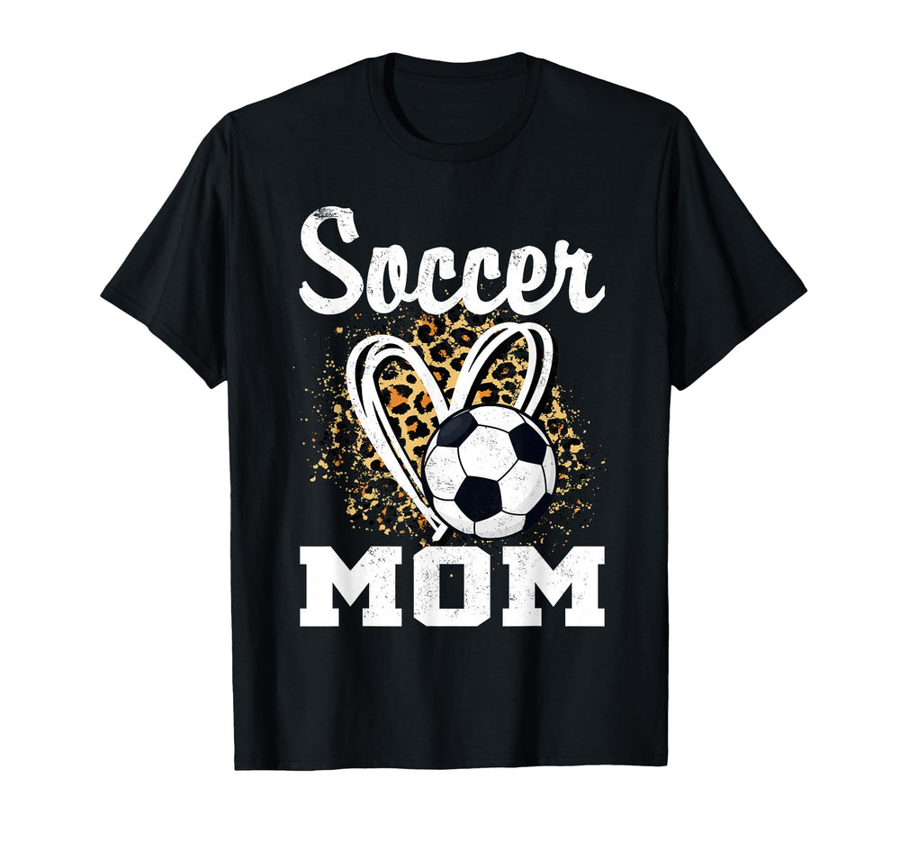 Soccer Mom Leopard Heart Soccer Fan Sweatshirt - Unique Graphic Unisex