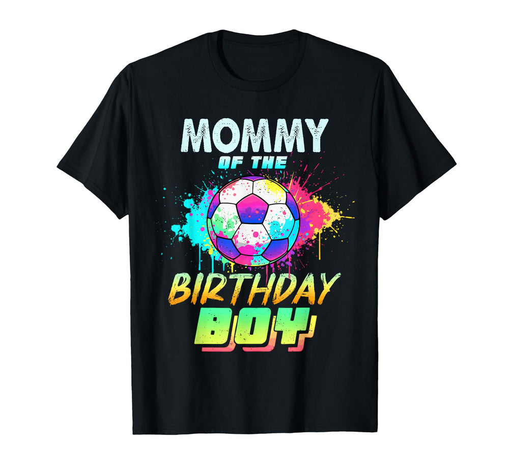 Mommy Birthday Soccer Ball Colorful T-Shirt - Streetwear Style for Adults