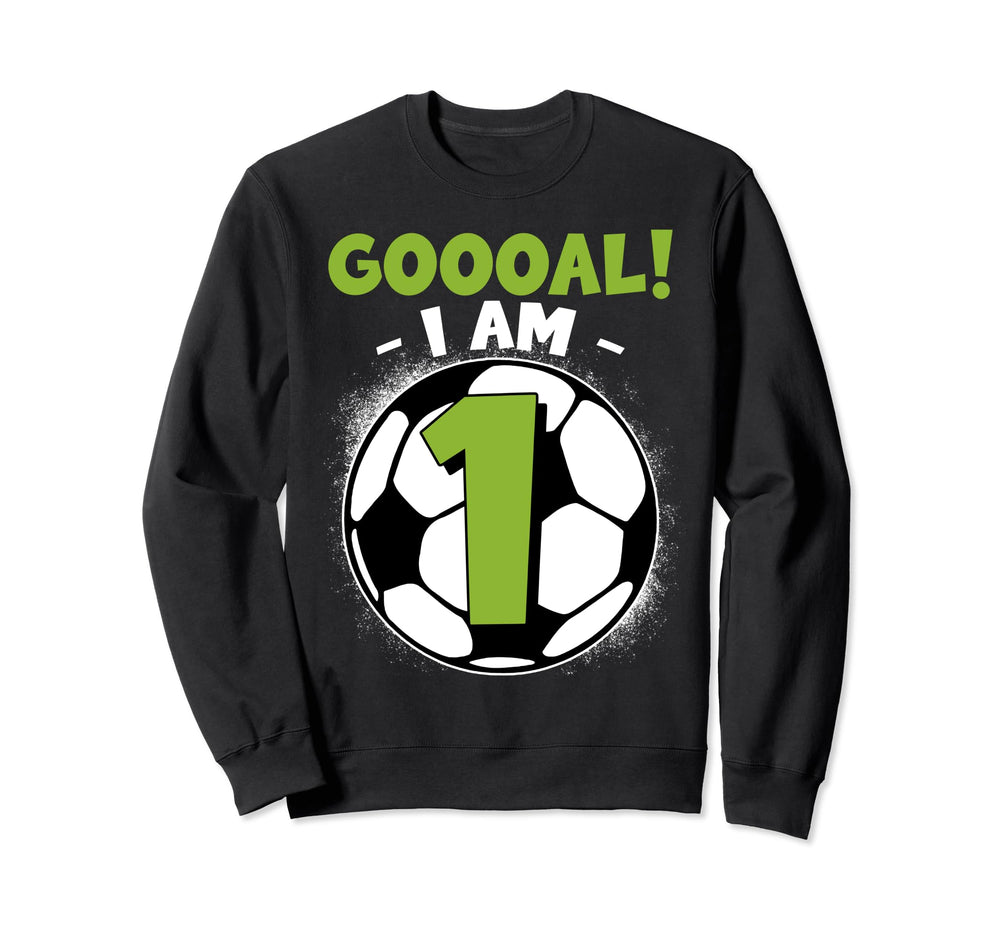 1 Year Old Birthday Soccer Themed Sweatshirt - Minimalist Print for Adults