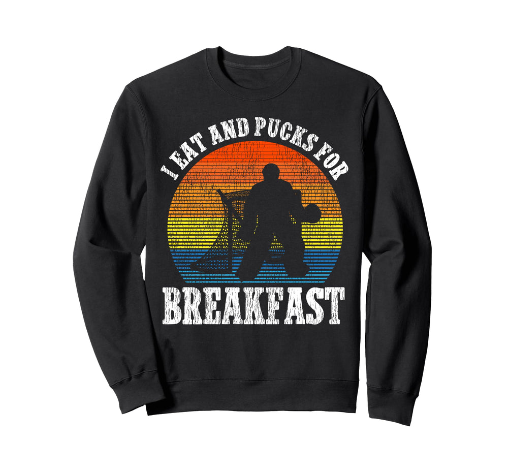 Ice Hockey Goalie Goalkeeper I Eat Sweatshirt - Minimalist Print Unisex