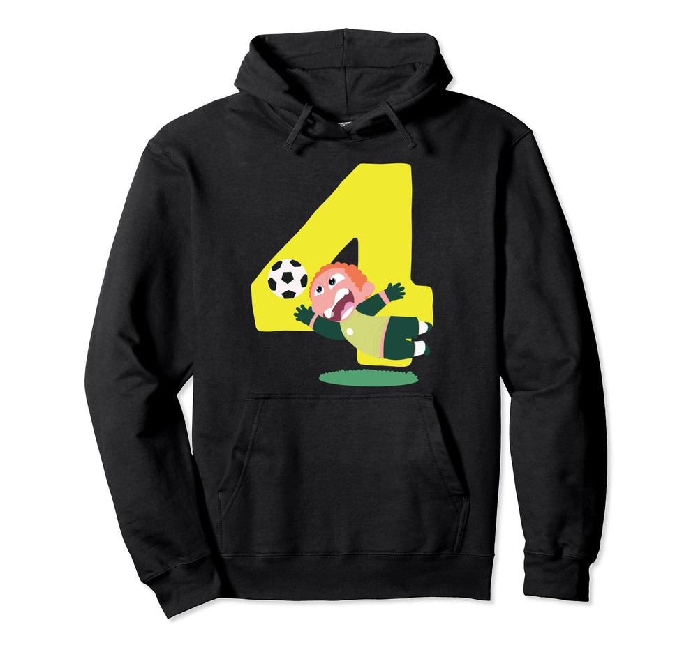 4Th Birthday 4 Years Soccer Football Hoodie - Minimalist Print Men Women