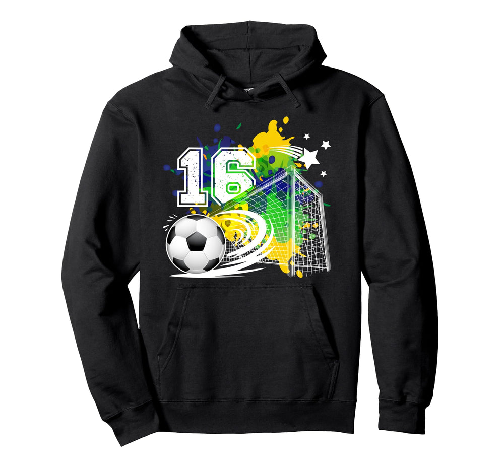 16Th Soccer Birthday Party 16 Year Old Hoodie - Unique Graphic Men Women