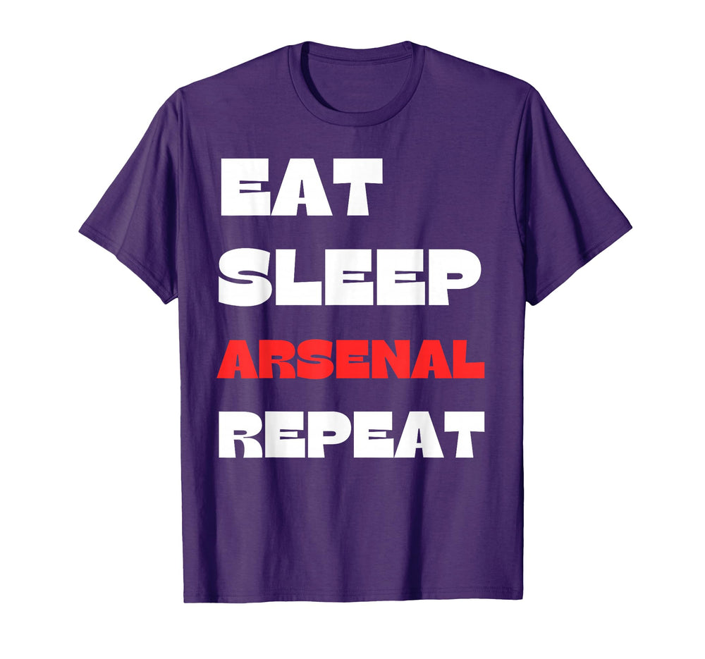 Eat Sleep Arsenal Repeat T-Shirt - Unique Graphic Unisex