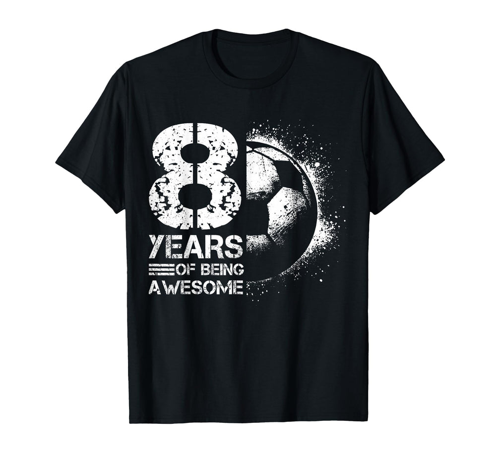 8Th Birthday Soccer Player Football 8 T-Shirt - Novelty Apparel for Adults