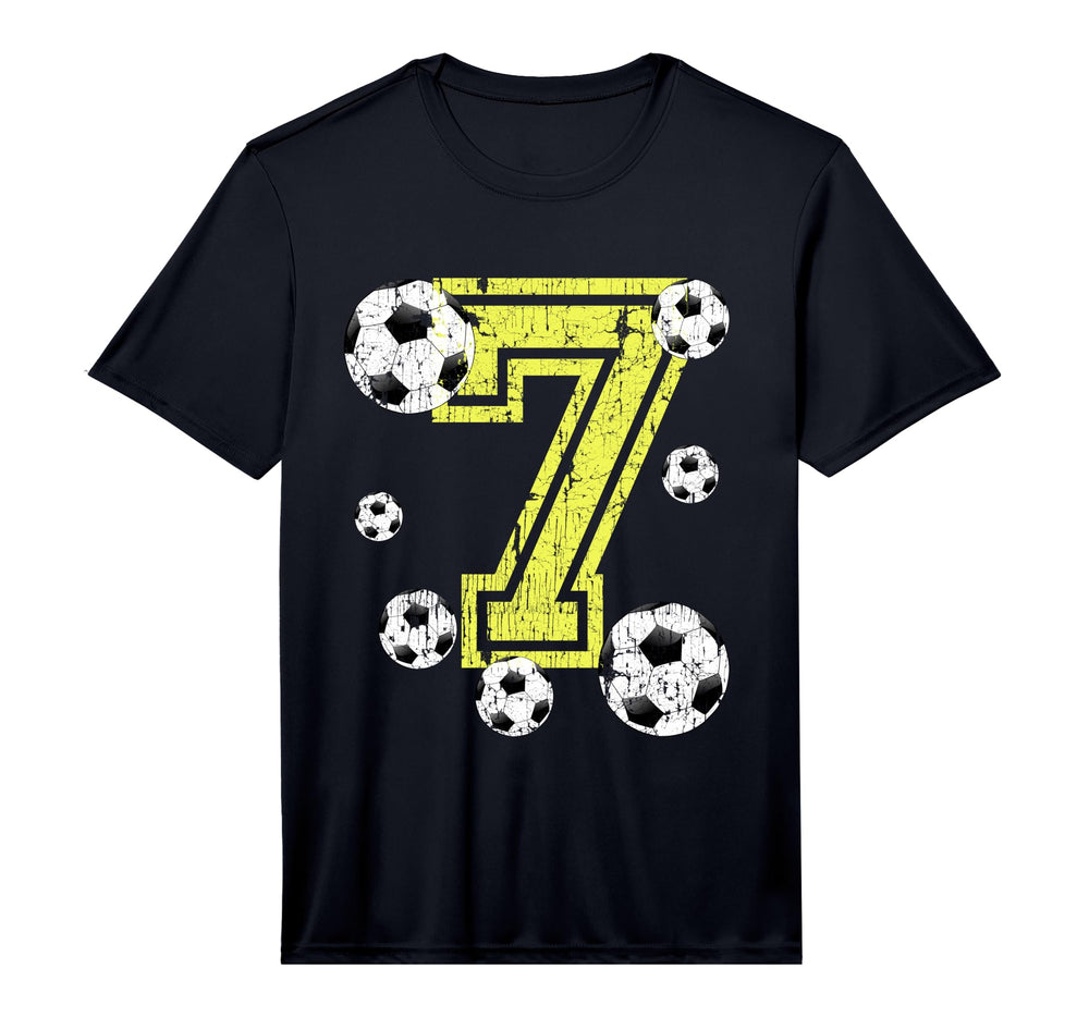 7Th Birthday Number 7 Soccer Fan Or T-Shirt - Casual Everyday Wear Unisex