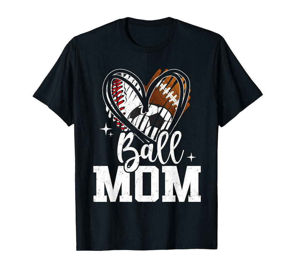 Ball Mom Baseball Football Soccer Ball T-Shirt - Unique Graphic for Adults