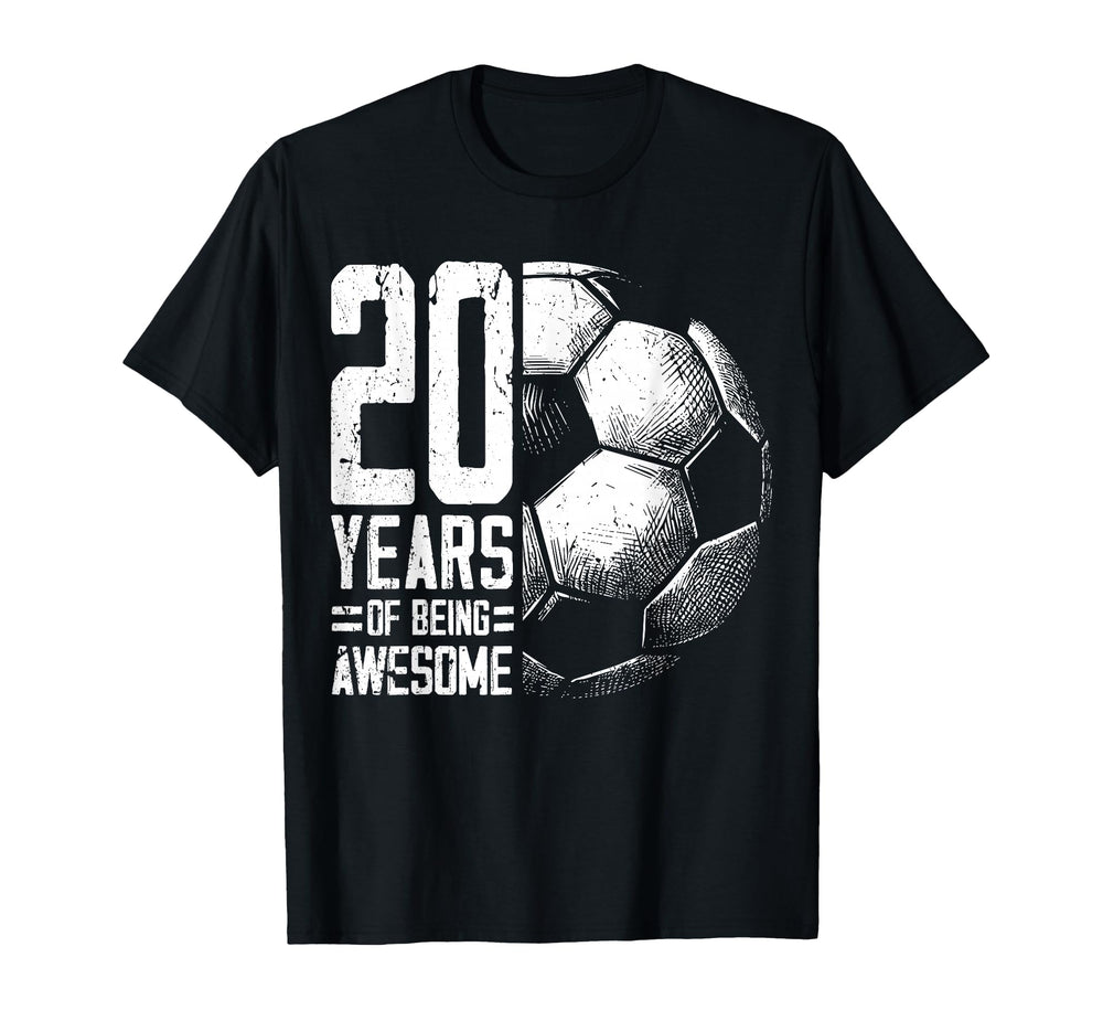 20Th Birthday Soccer Player Football T-Shirt - Minimalist Print for Adults