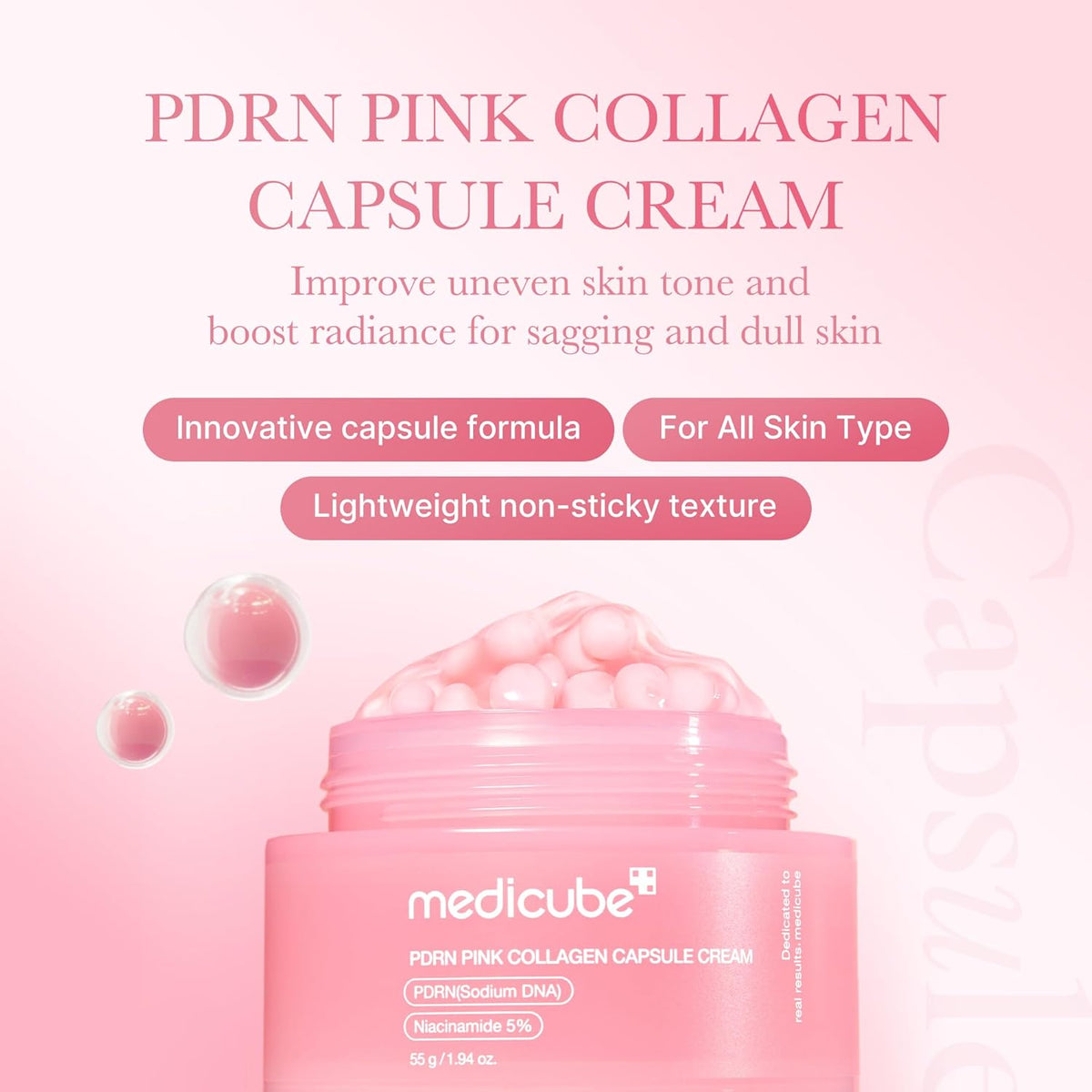Medicube PDRN Pink Collagen Capsule Cream - Snipetell