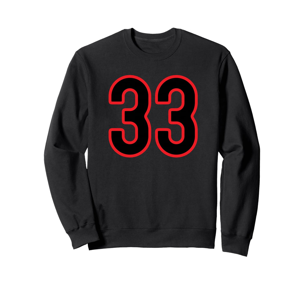 Red Black Sport Team Number 33 Sweatshirt - Custom Art Print Unisex