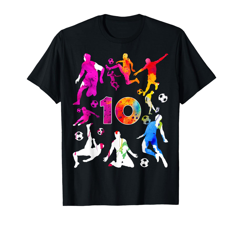 Number 10 Years Soccer 10Th Birthday T-Shirt - Streetwear Style Men Women
