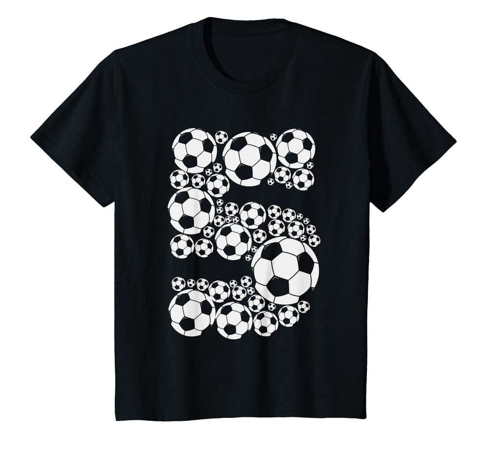 Soccer 5Th Birthday 5 Years T-Shirt - Graphic Print Unisex